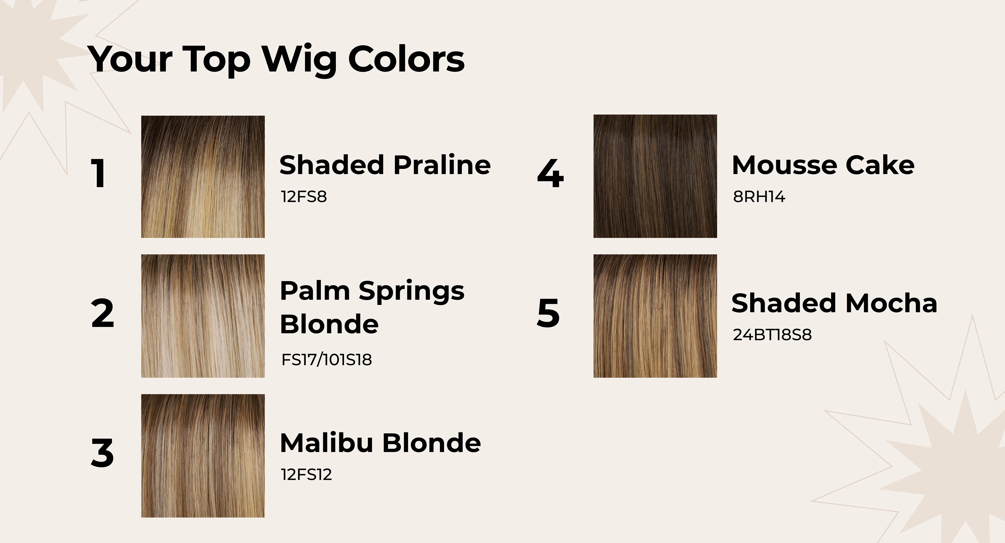 Jon Renau top wig colors