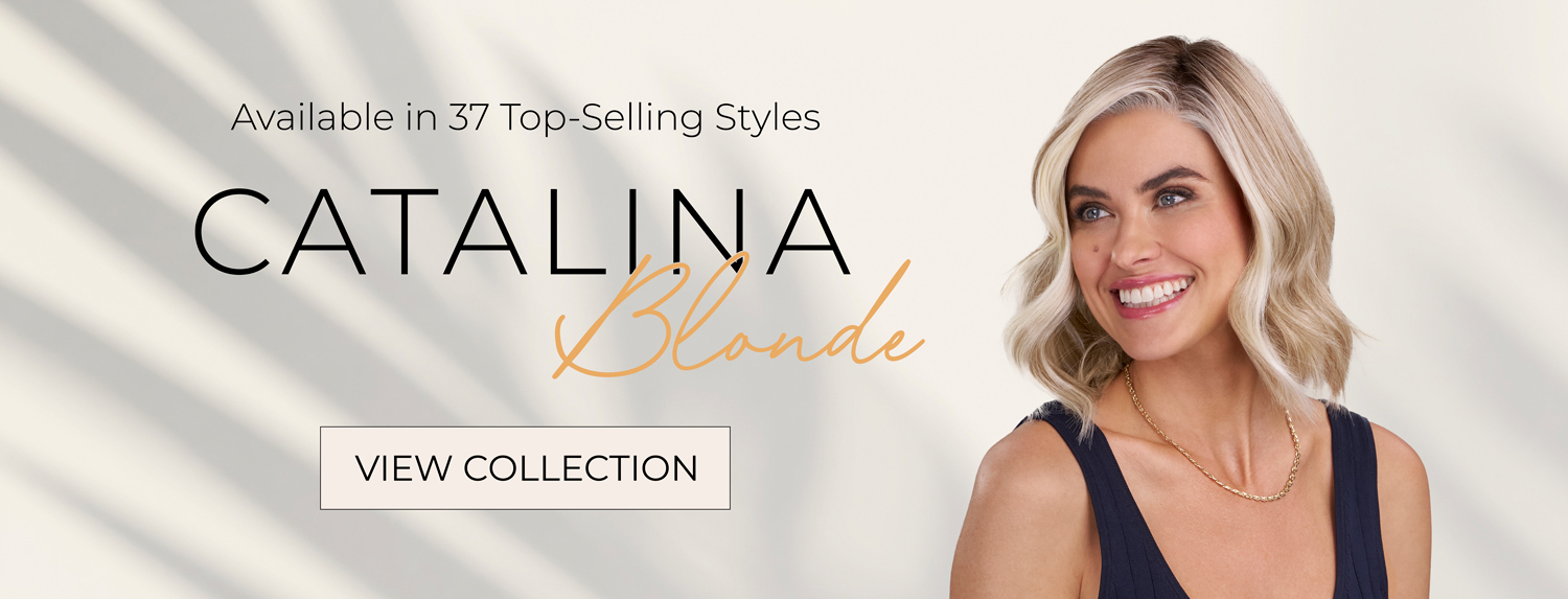Catalina Blonde wigs, featuring a bold, money piece highlight