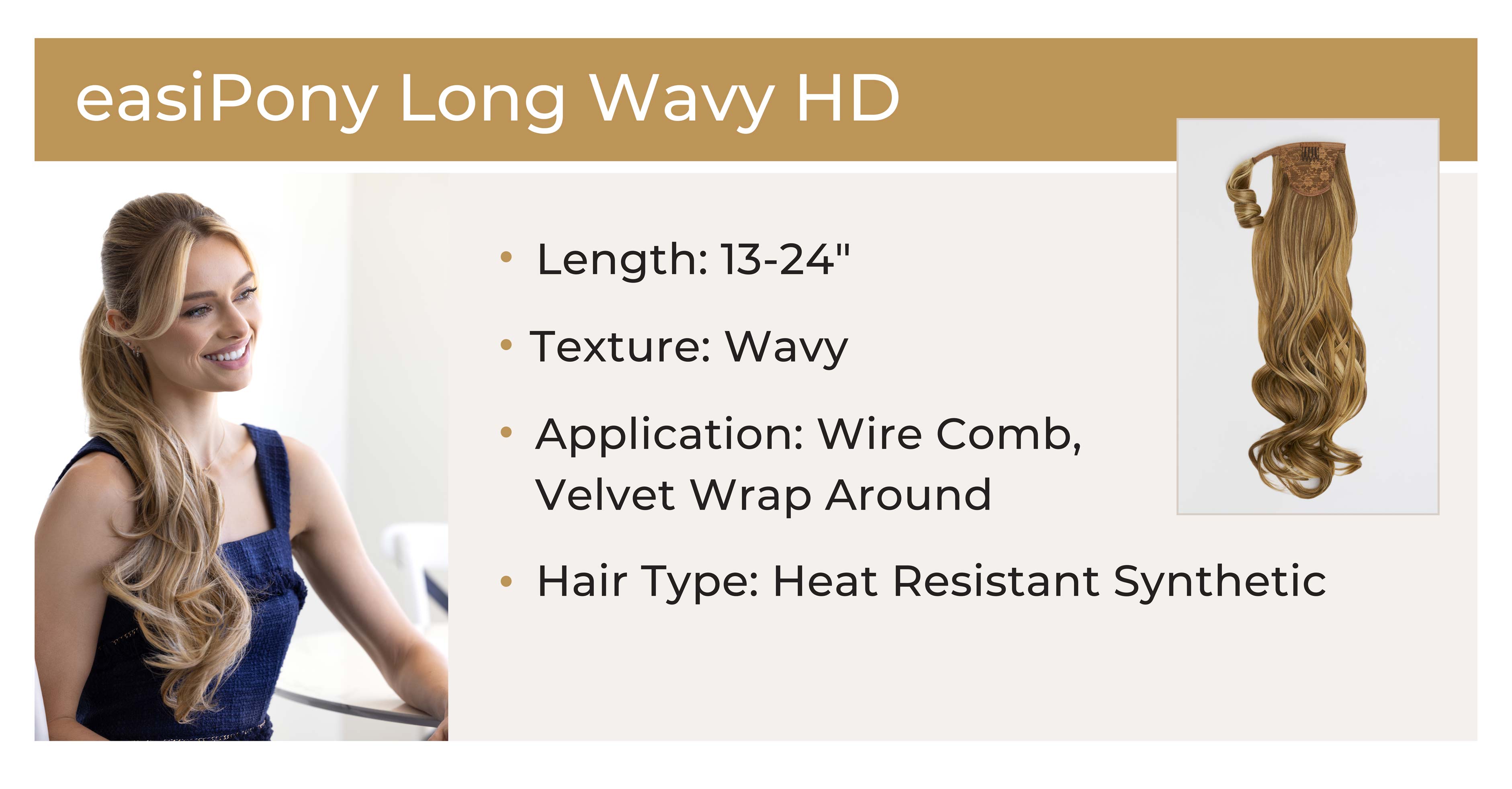 easiPony Long Wavy HD Ponytail