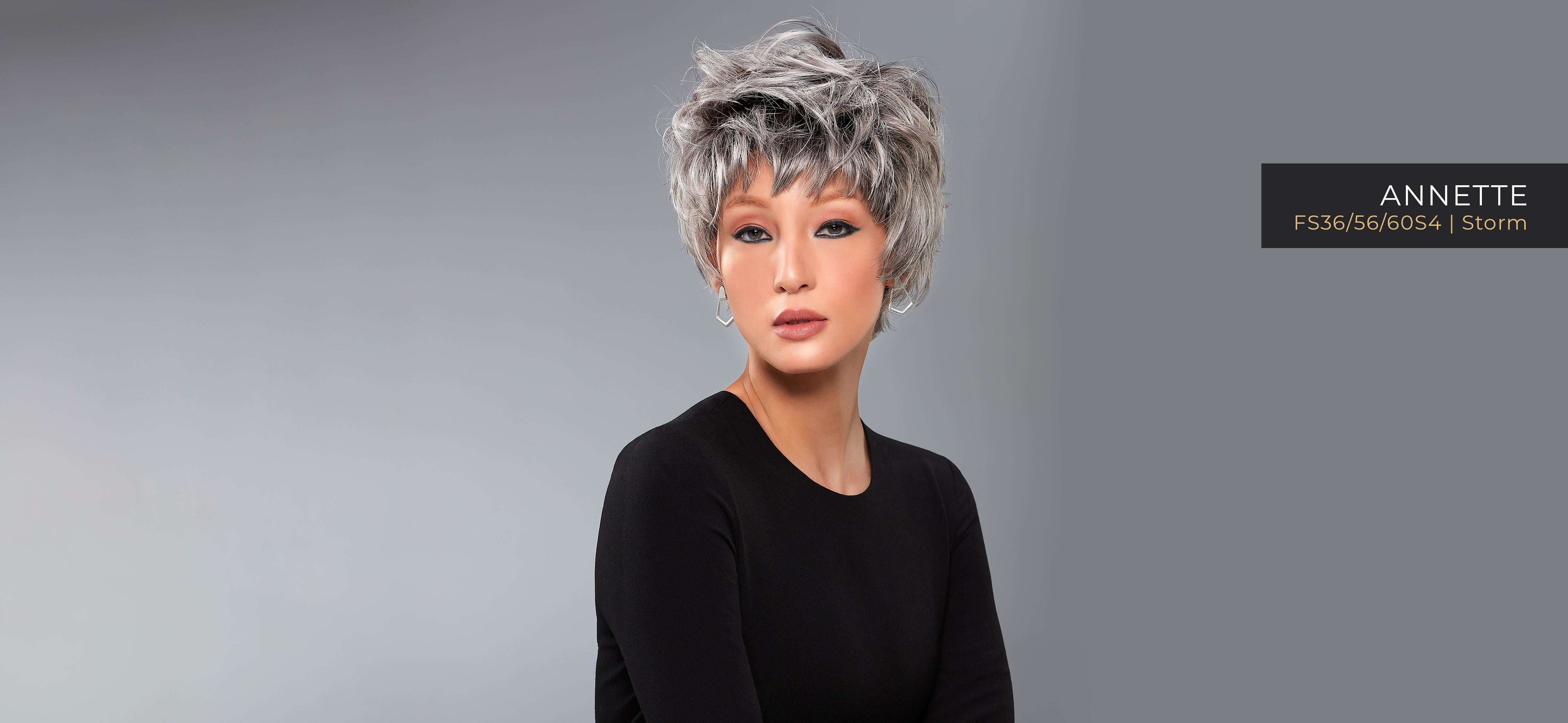 Annette pixie cut grey wig