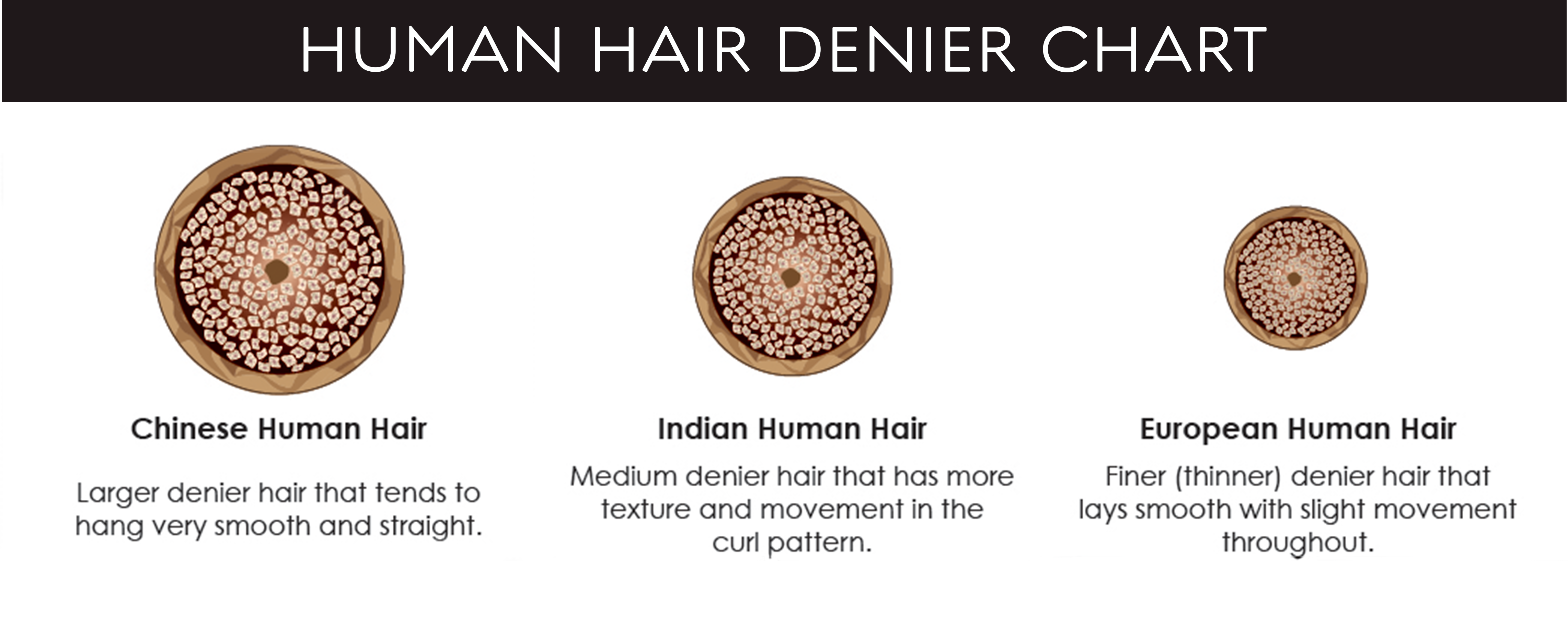 Human hair denier chart